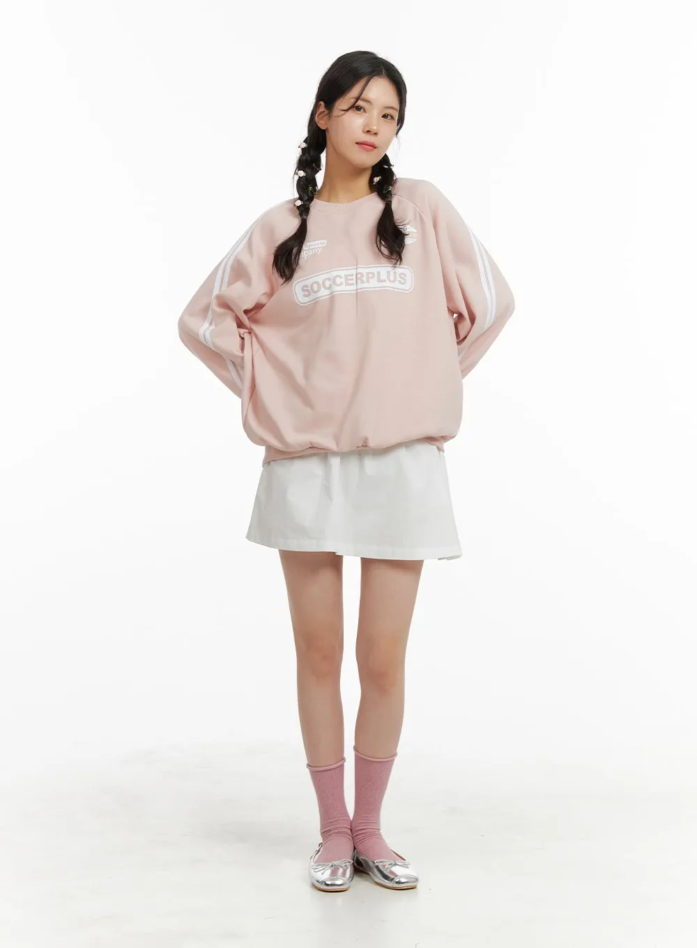 Semi-Shirred Cotton Mini Skirt OM420