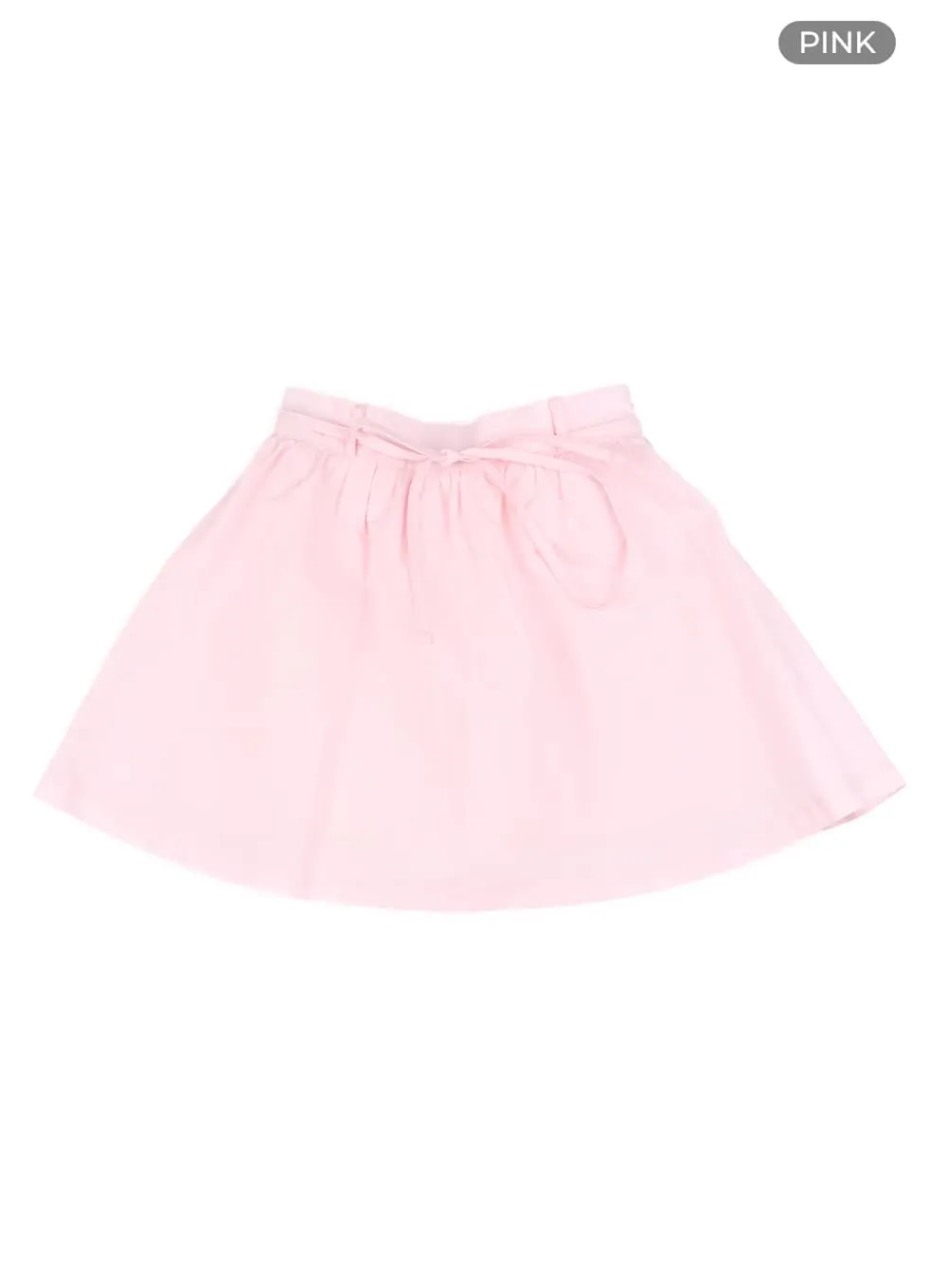 Semi-Shirred Cotton Mini Skirt OM420