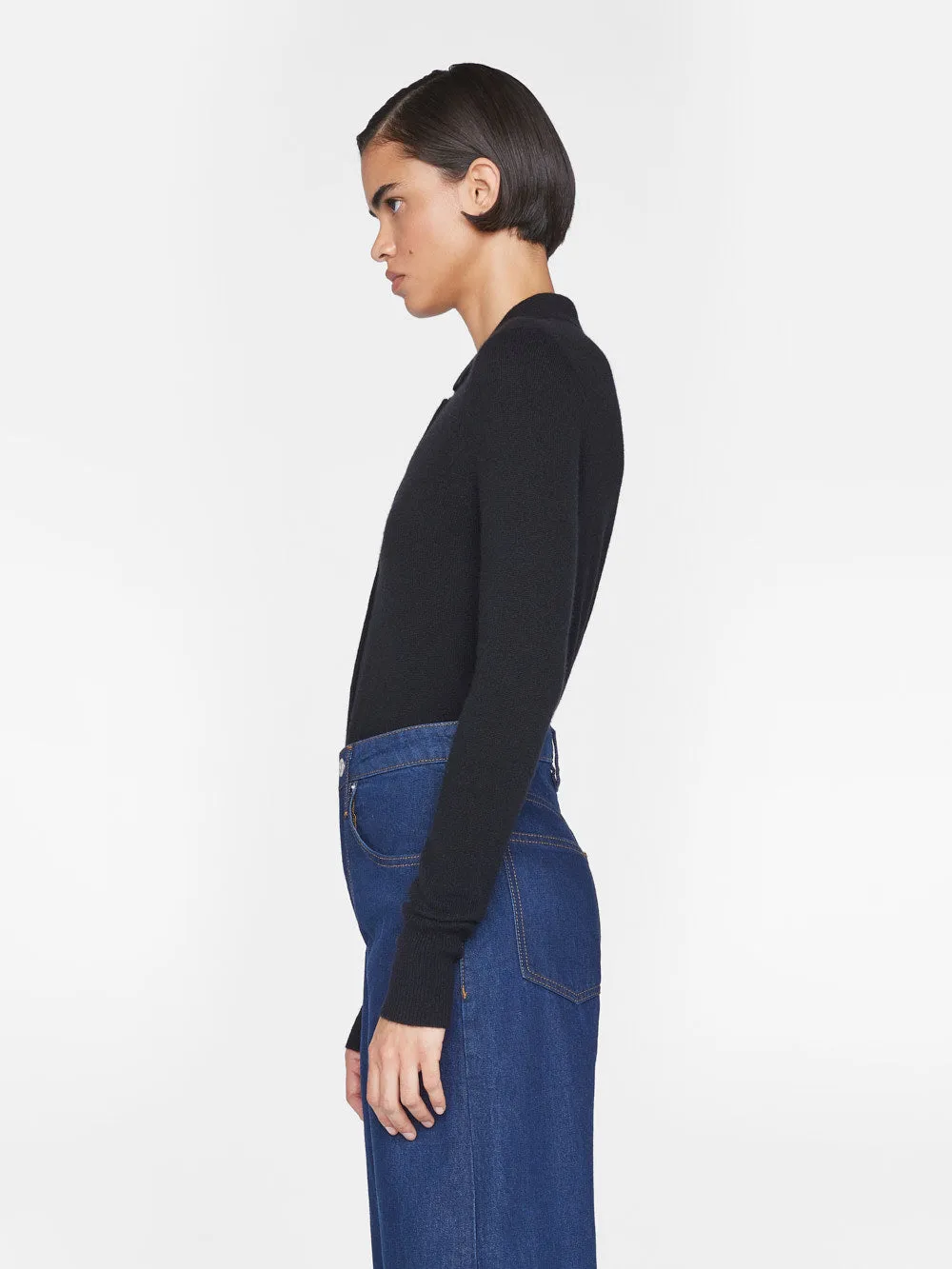 Shrunken Cashmere Cardi -- Noir