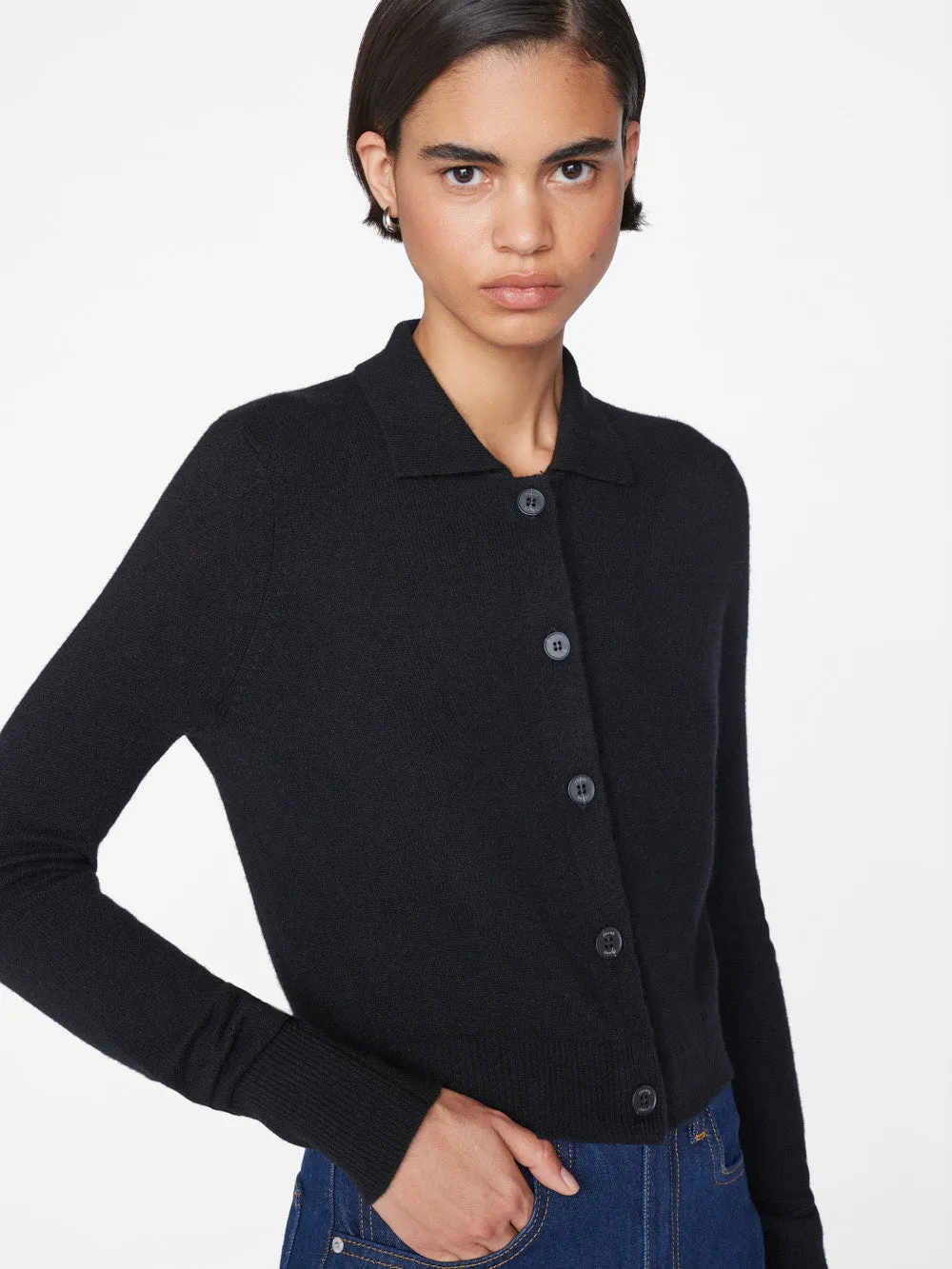 Shrunken Cashmere Cardi -- Noir