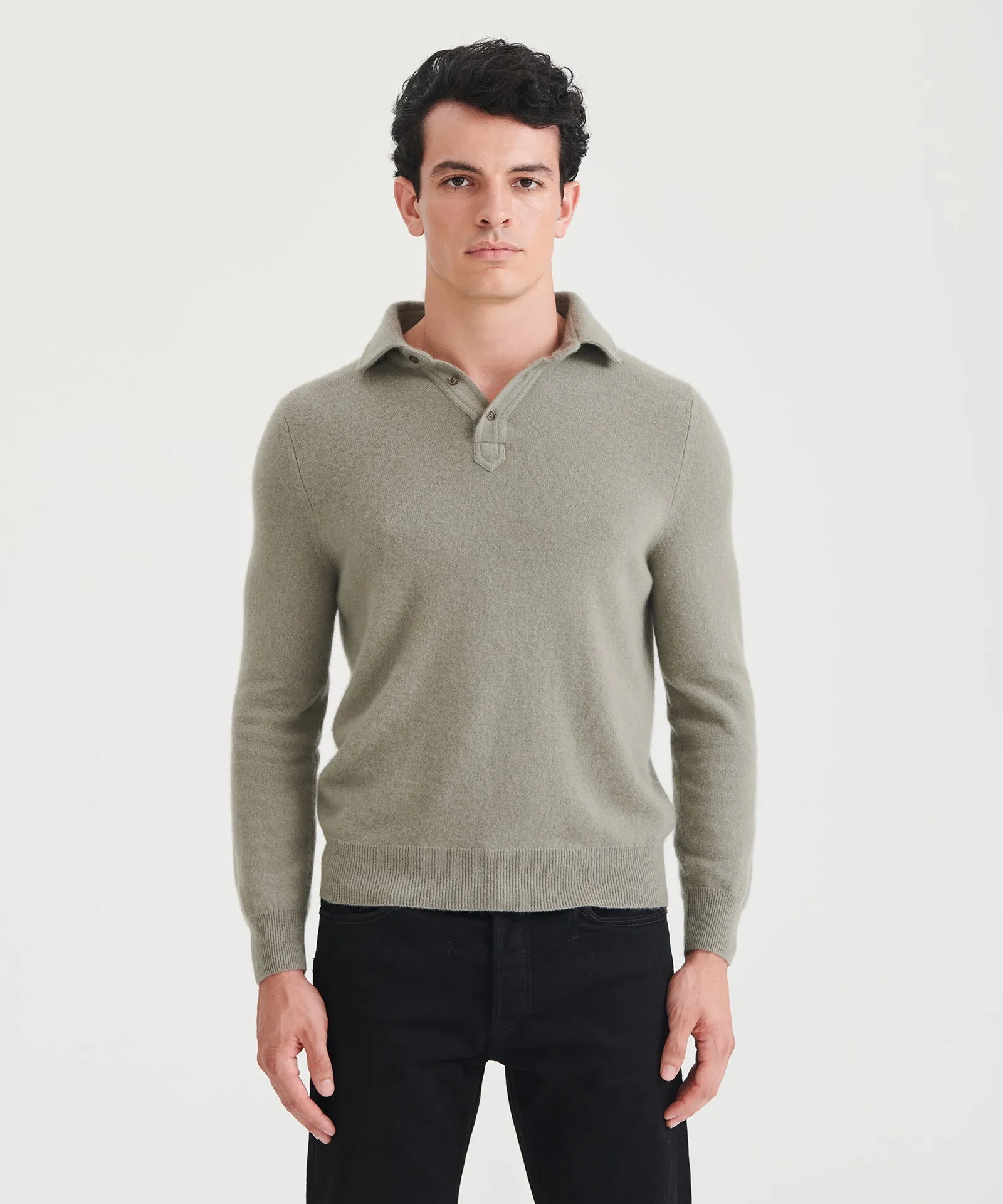 Signature Cashmere Long Sleeve Polo