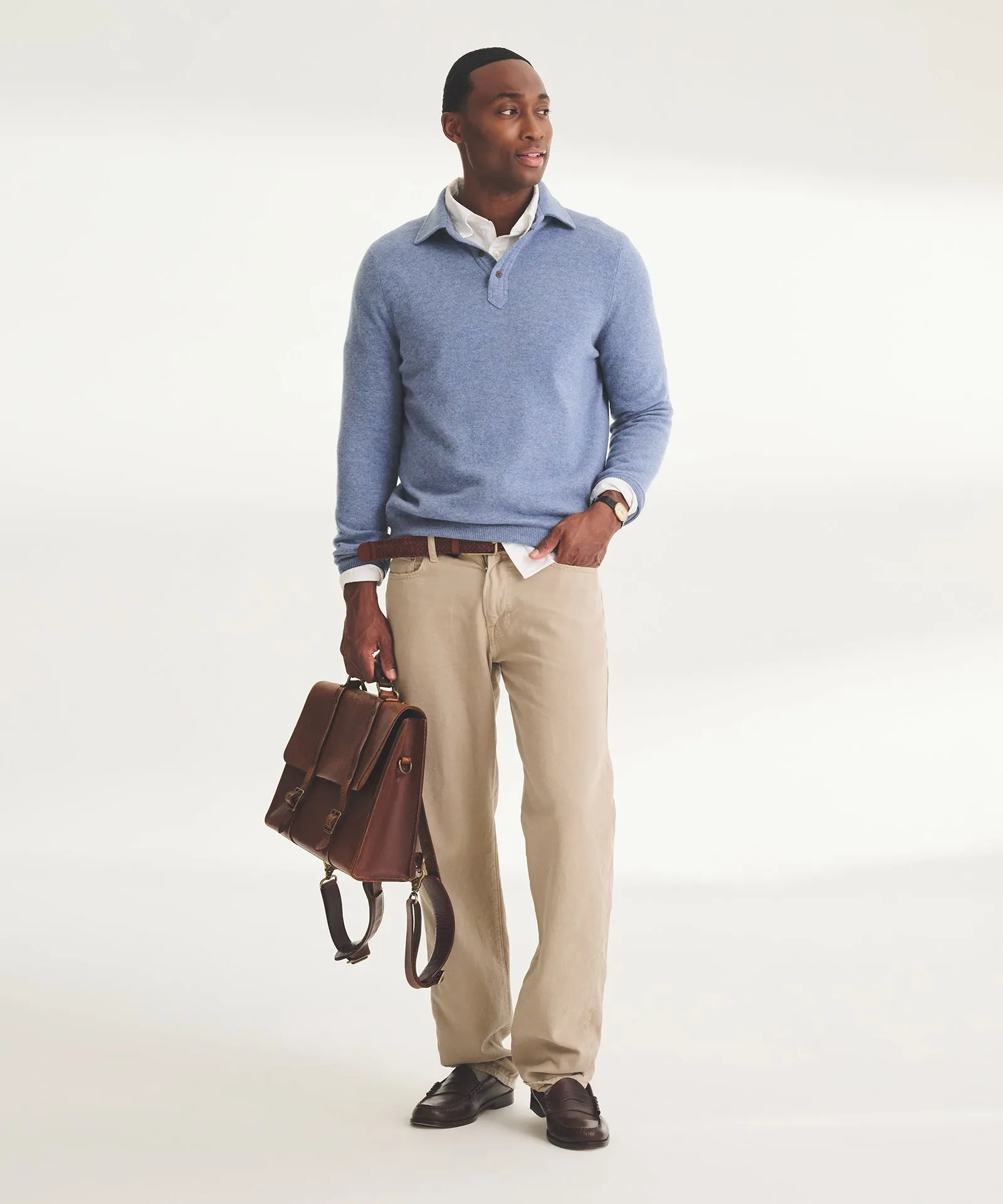 Signature Cashmere Long Sleeve Polo