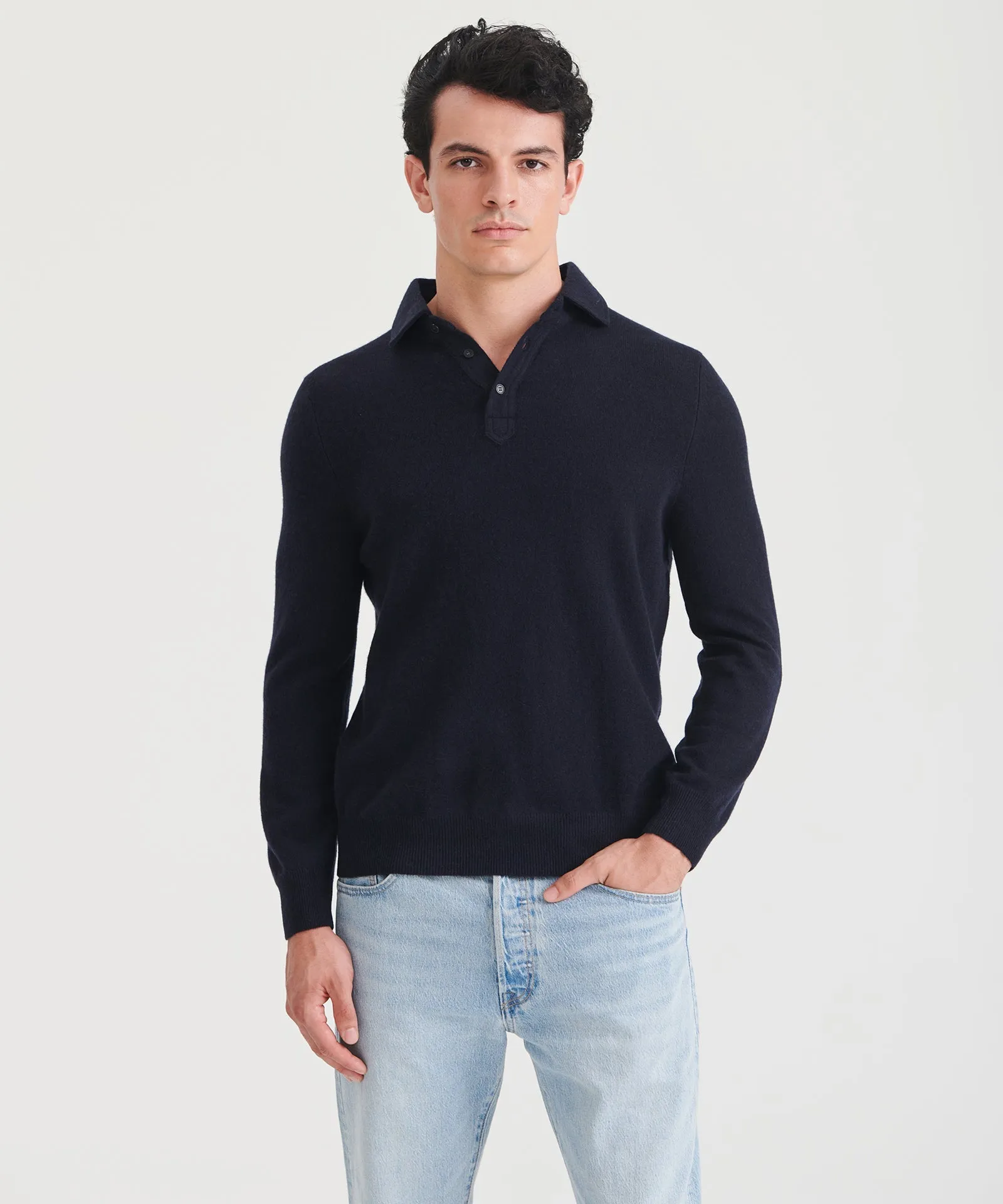 Signature Cashmere Long Sleeve Polo