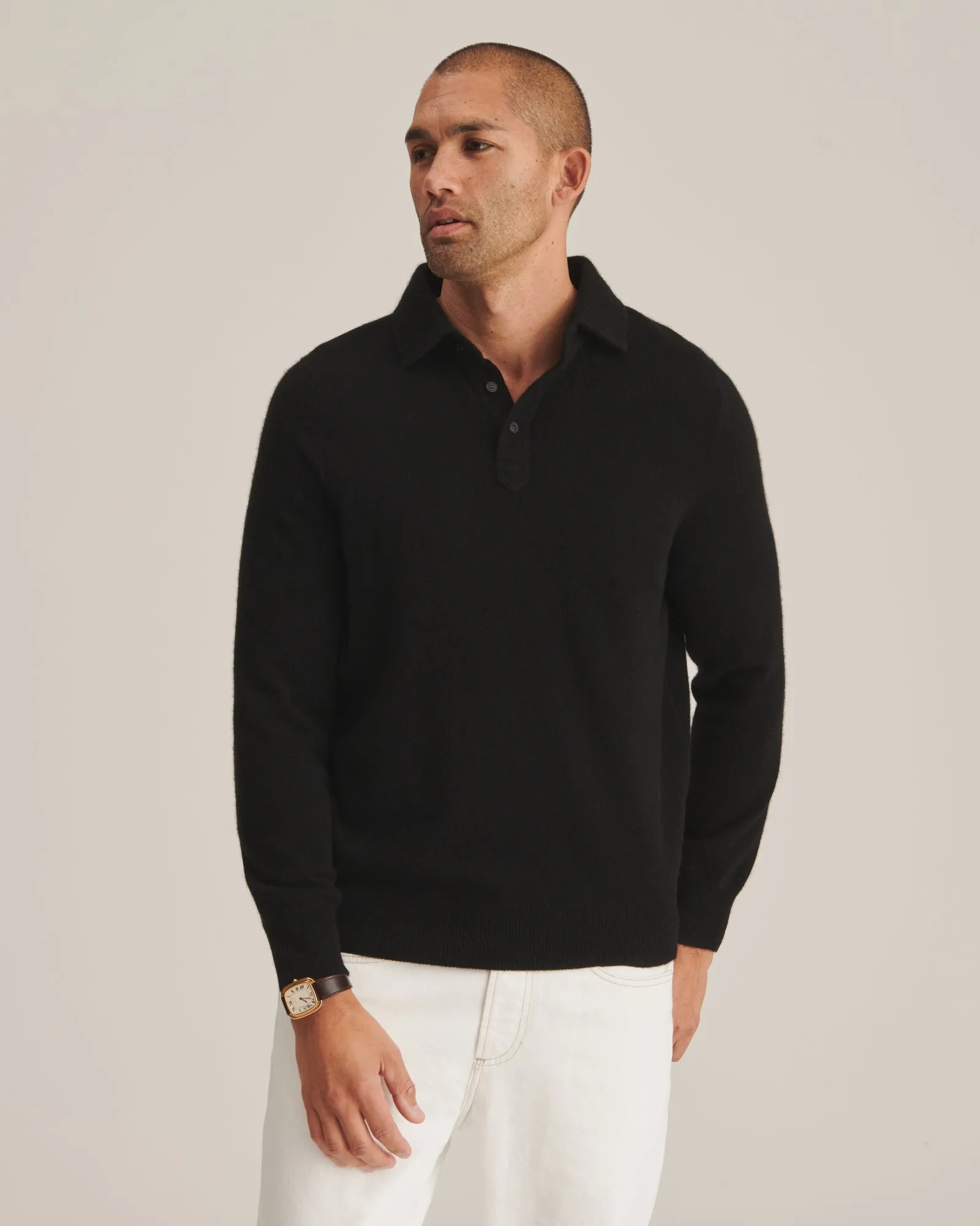 Signature Cashmere Long Sleeve Polo