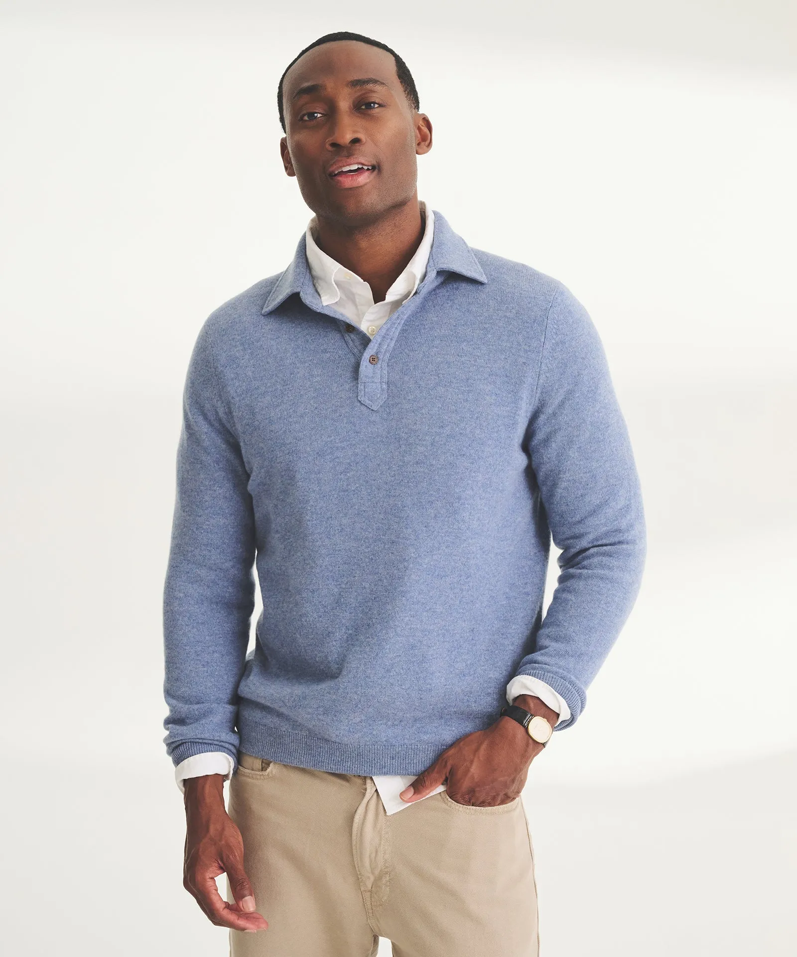 Signature Cashmere Long Sleeve Polo