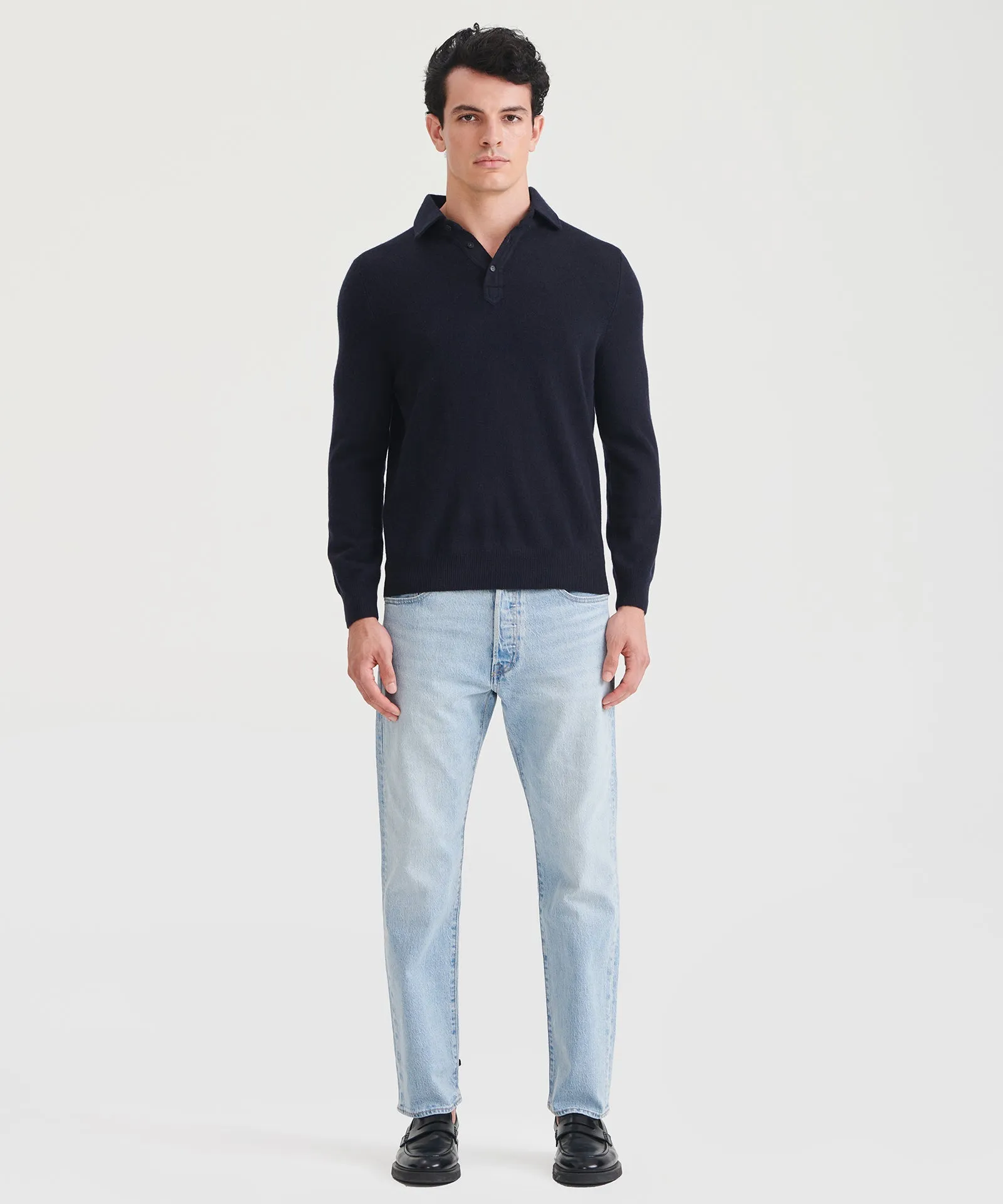 Signature Cashmere Long Sleeve Polo