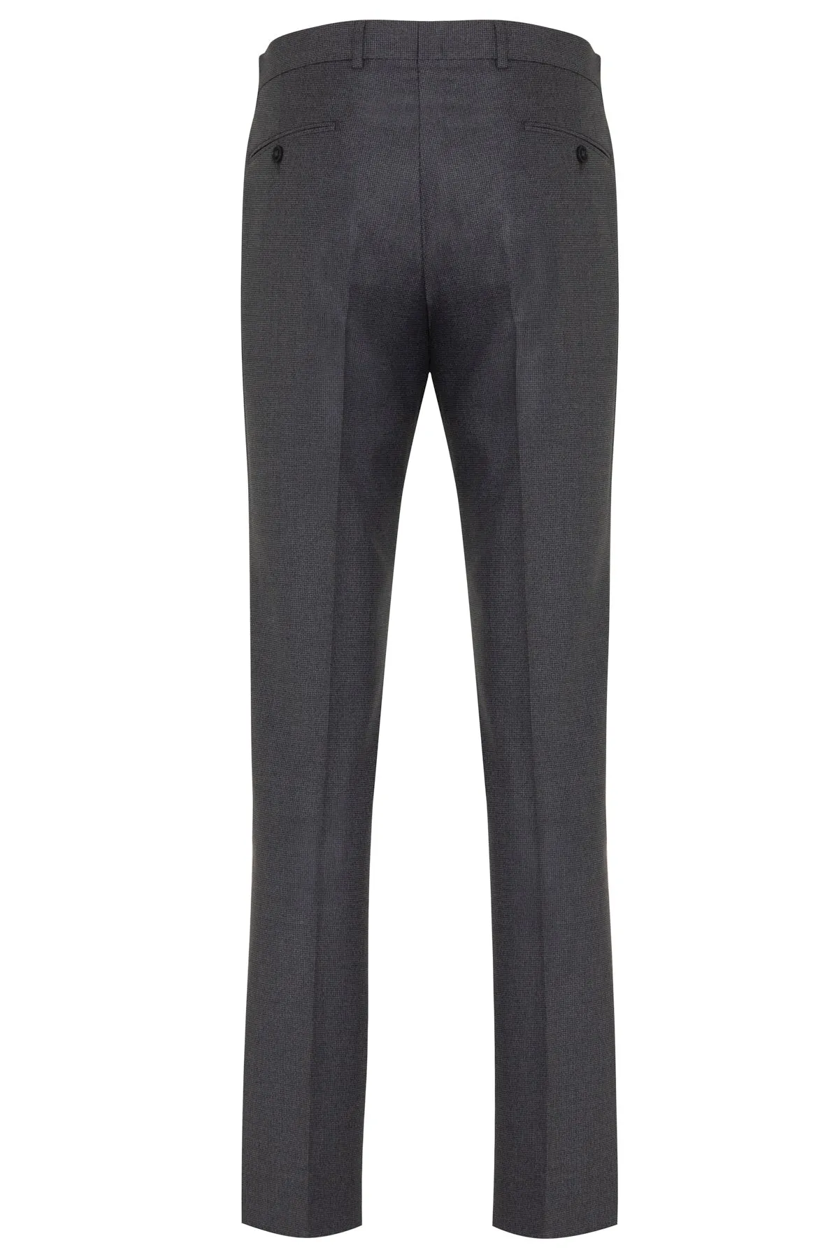 Slim Fit Gray Houndstooth Side Pocket Low Waist Dress Pants