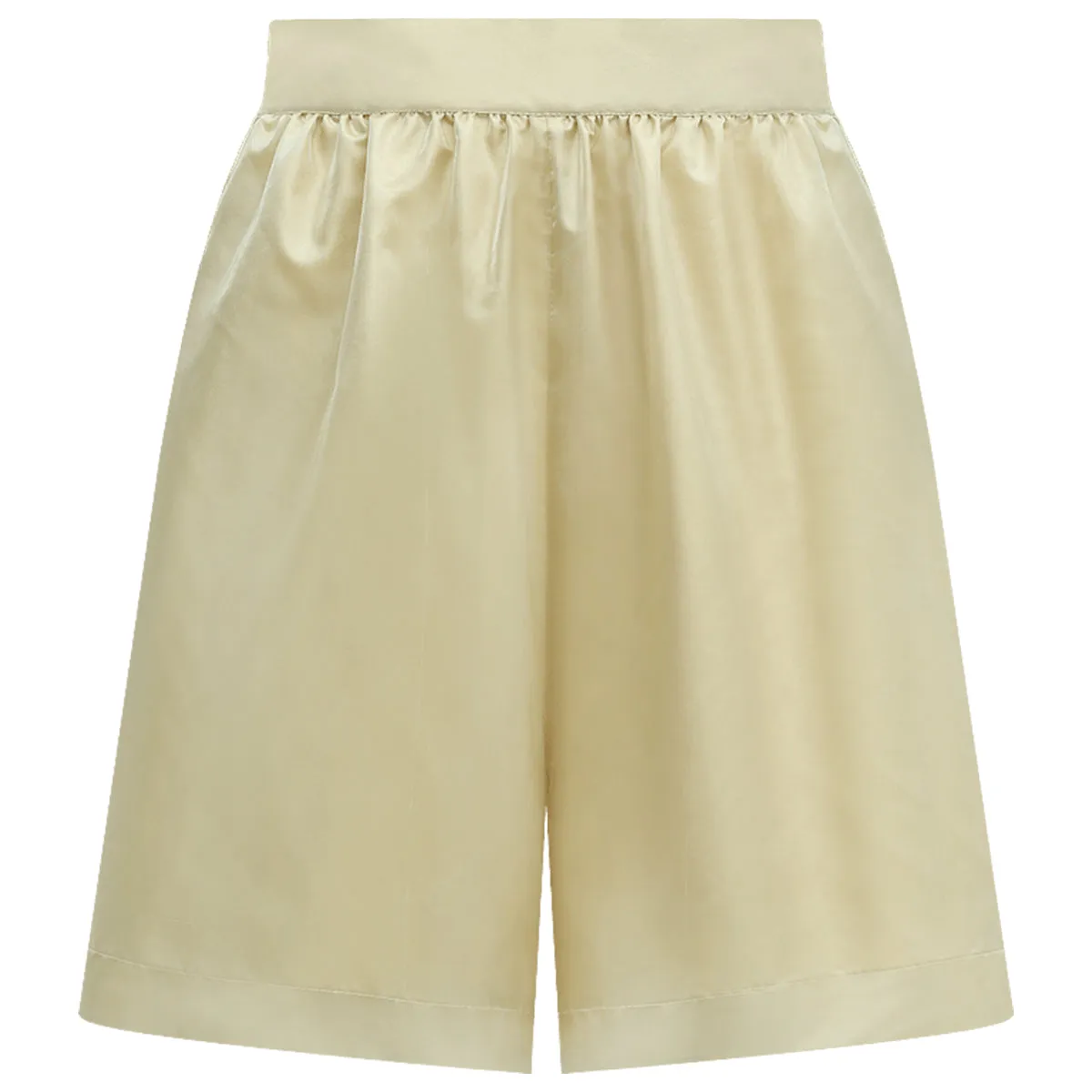 Soft High-Rise Beige Shorts