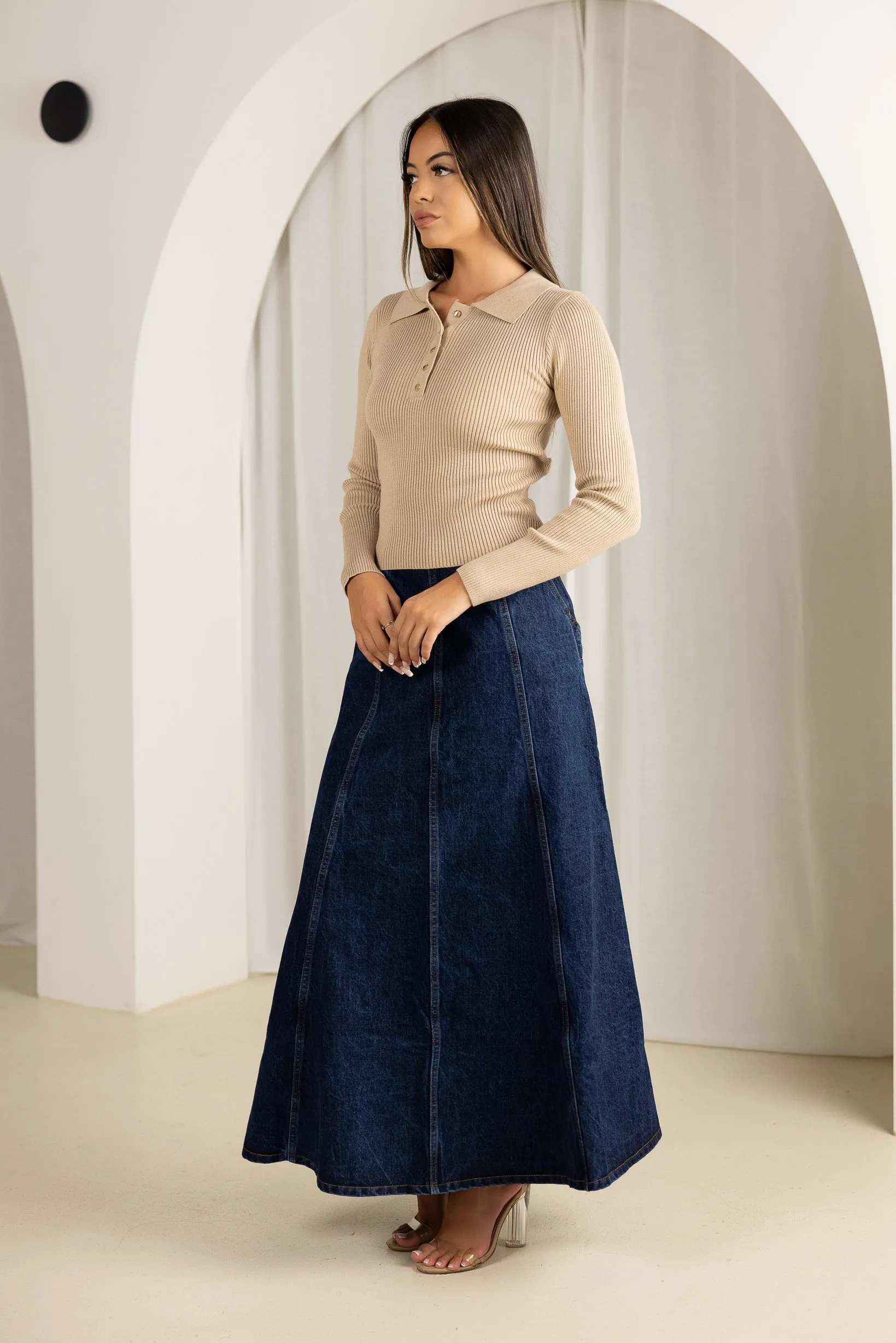 Taryn Denim Maxi Skirt