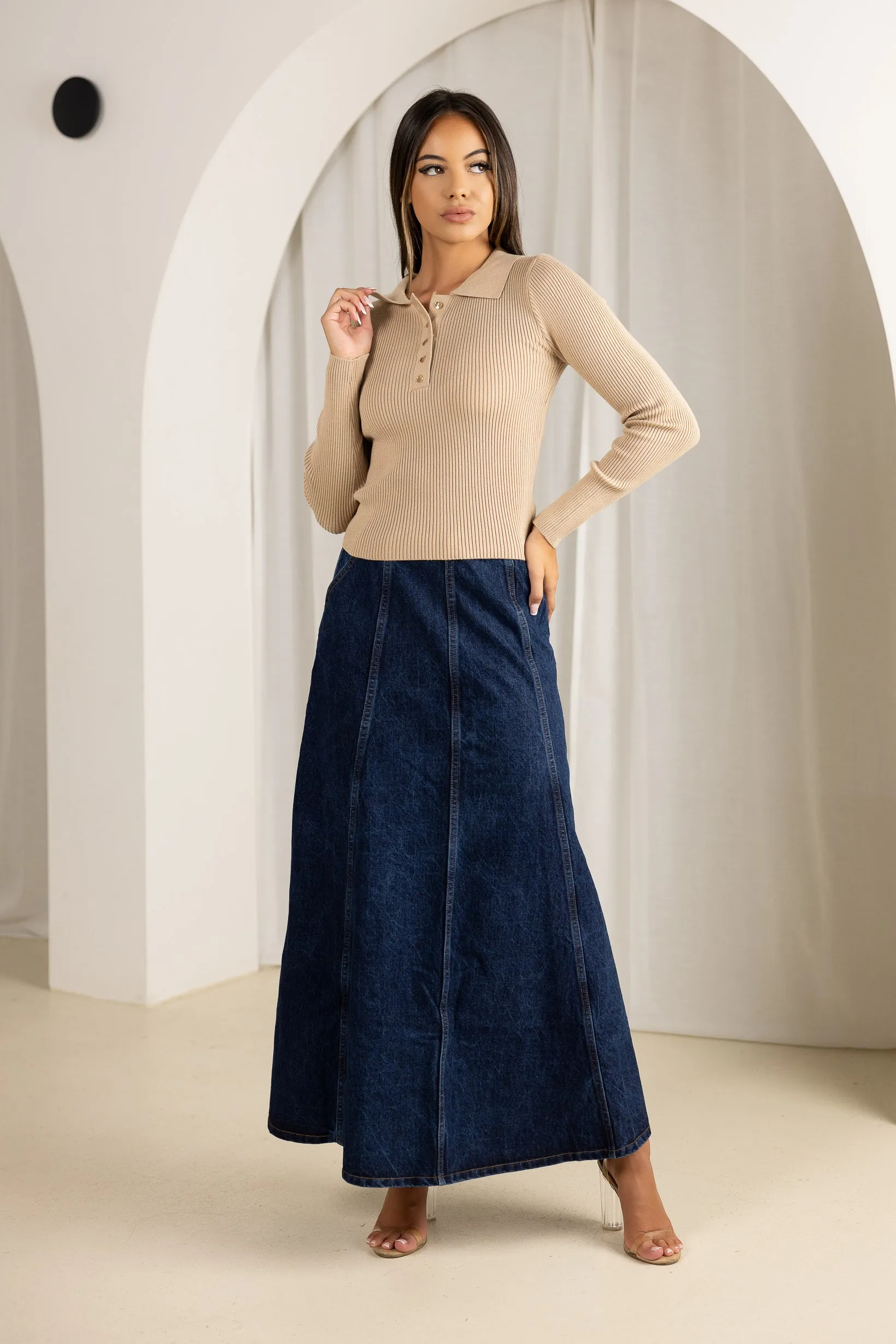 Taryn Denim Maxi Skirt