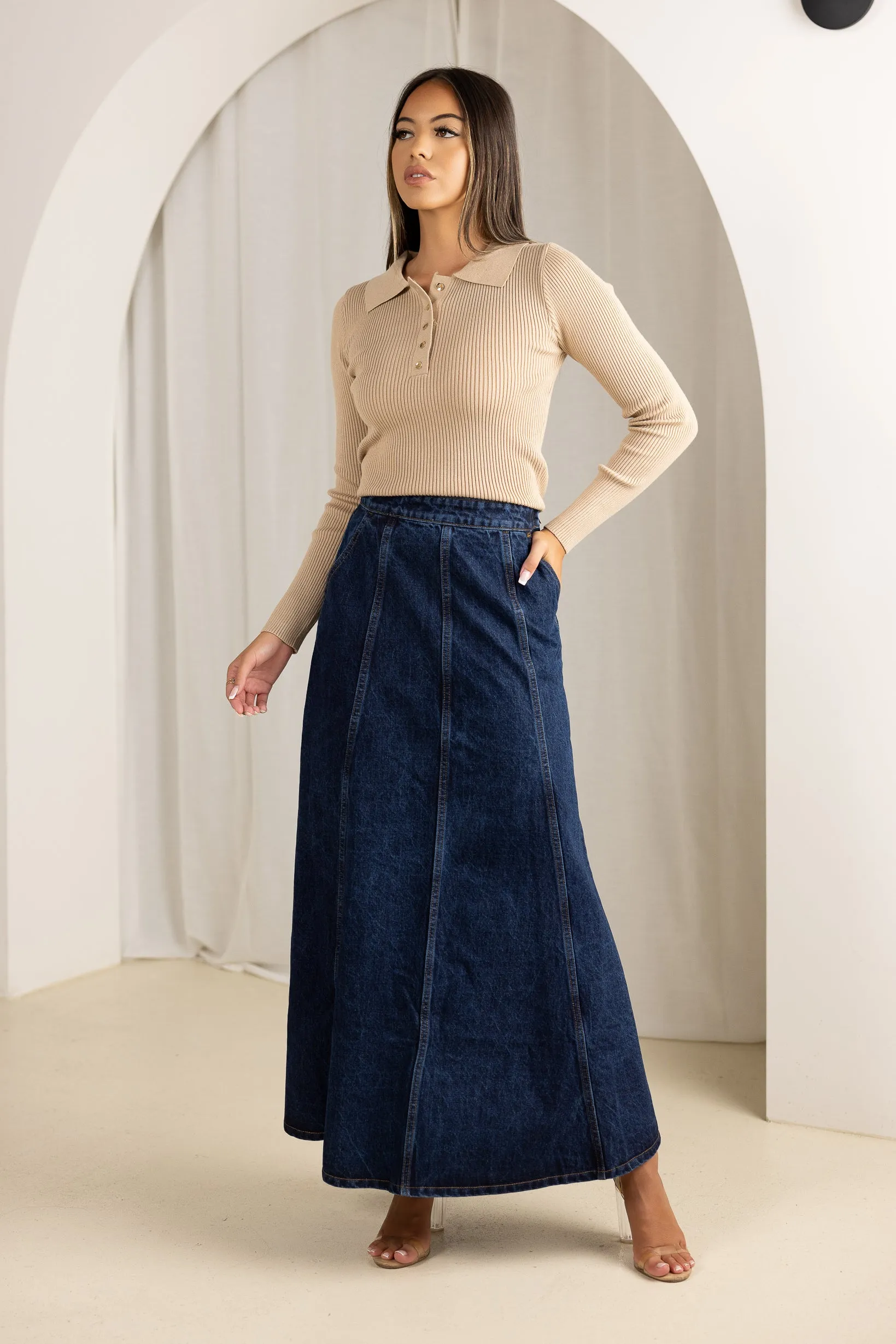 Taryn Denim Maxi Skirt