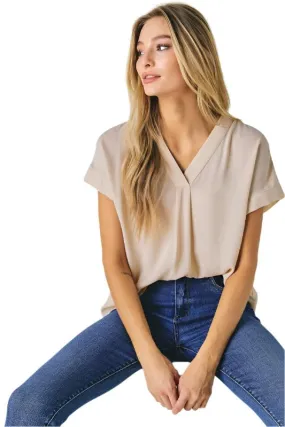 TEEK - V-Neck Dolman Sleeve Solid Top