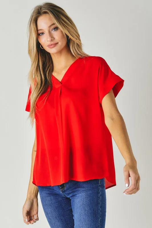 TEEK - V-Neck Dolman Sleeve Solid Top