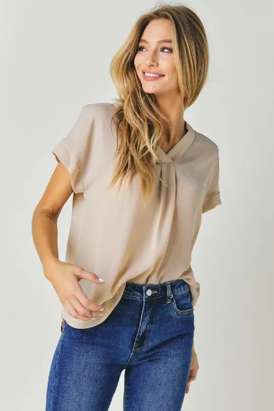 TEEK - V-Neck Dolman Sleeve Solid Top