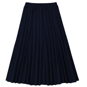 Teens Navy Maxi Sunburst Pleat Skirt