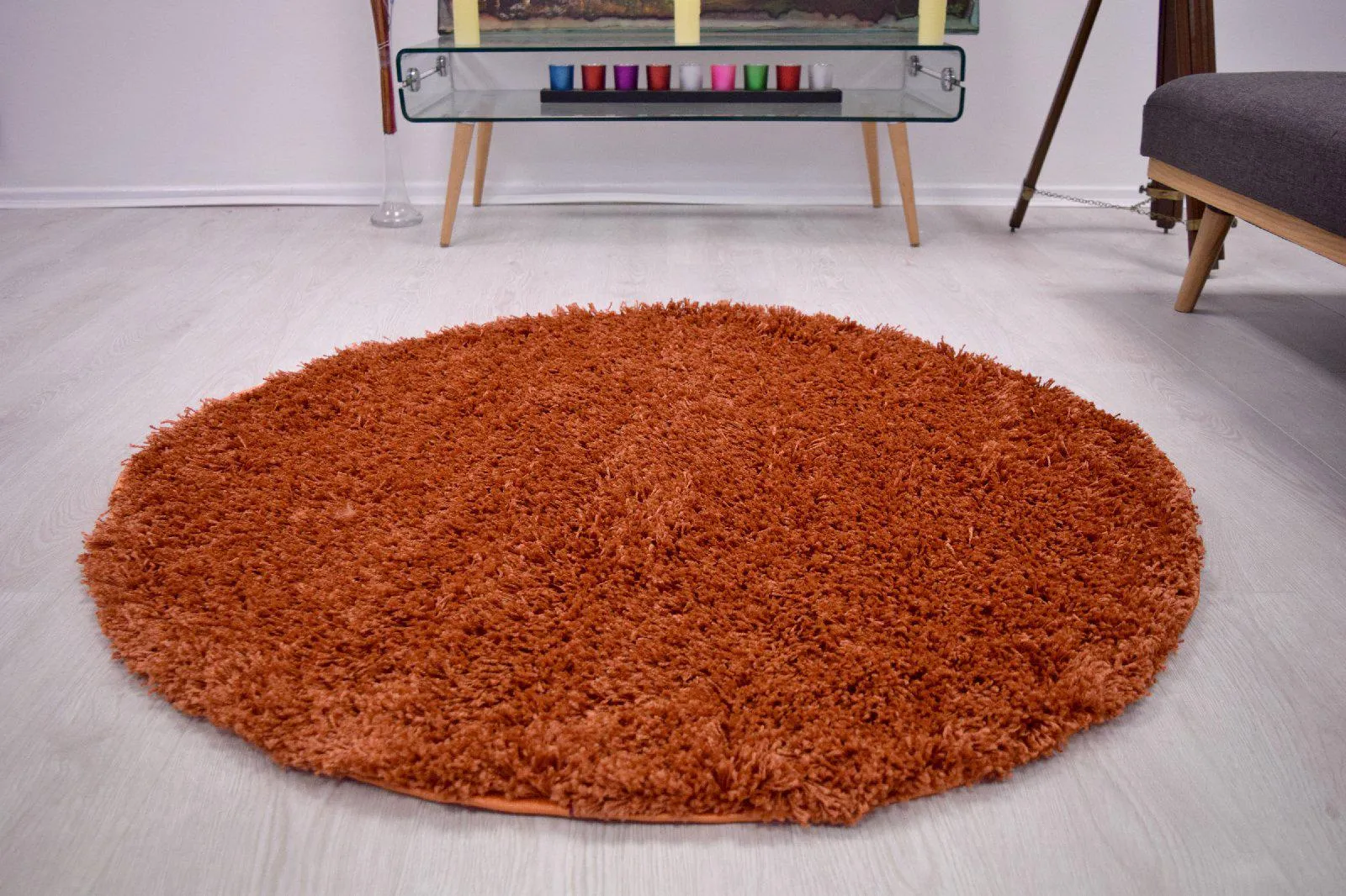 Terracotta Thick Shaggy Rug - California