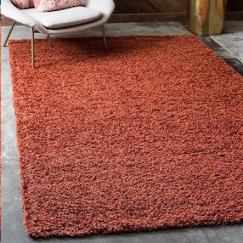 Terracotta Thick Shaggy Rug - California