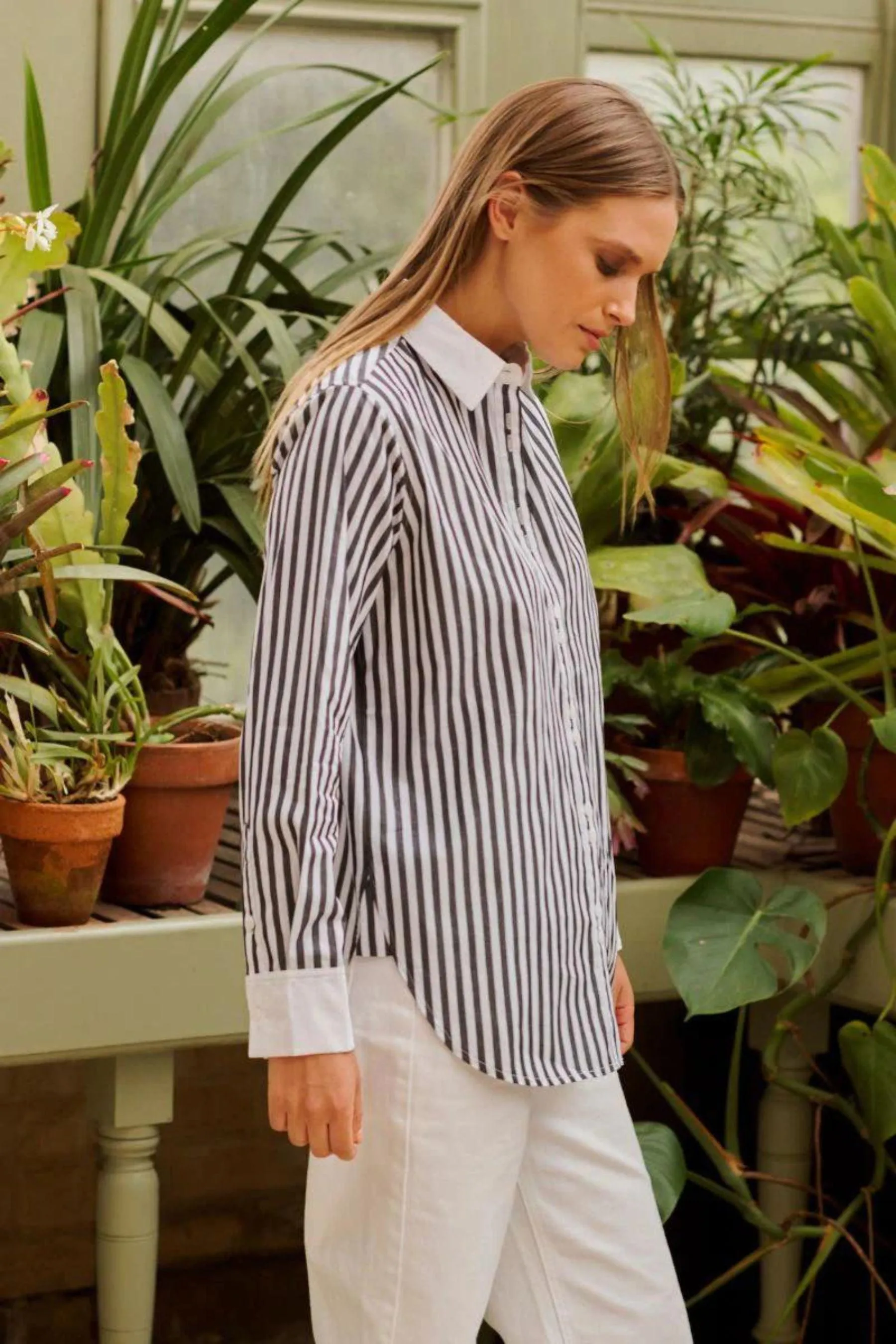 The Bianca Classic Banker Shirt | Midnight Stripe