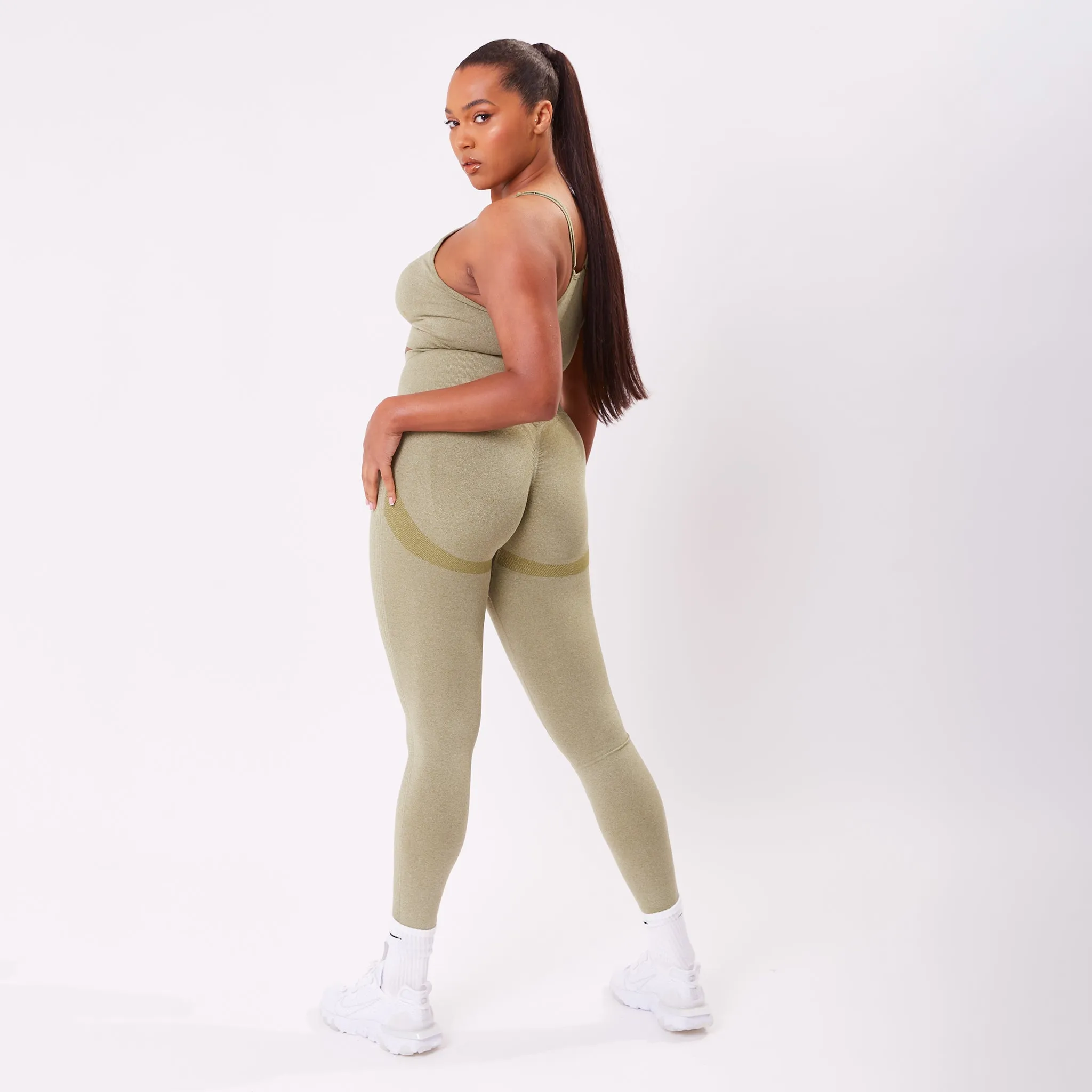 The 'Energy' Scrunch & Seamless Leggings - Olive