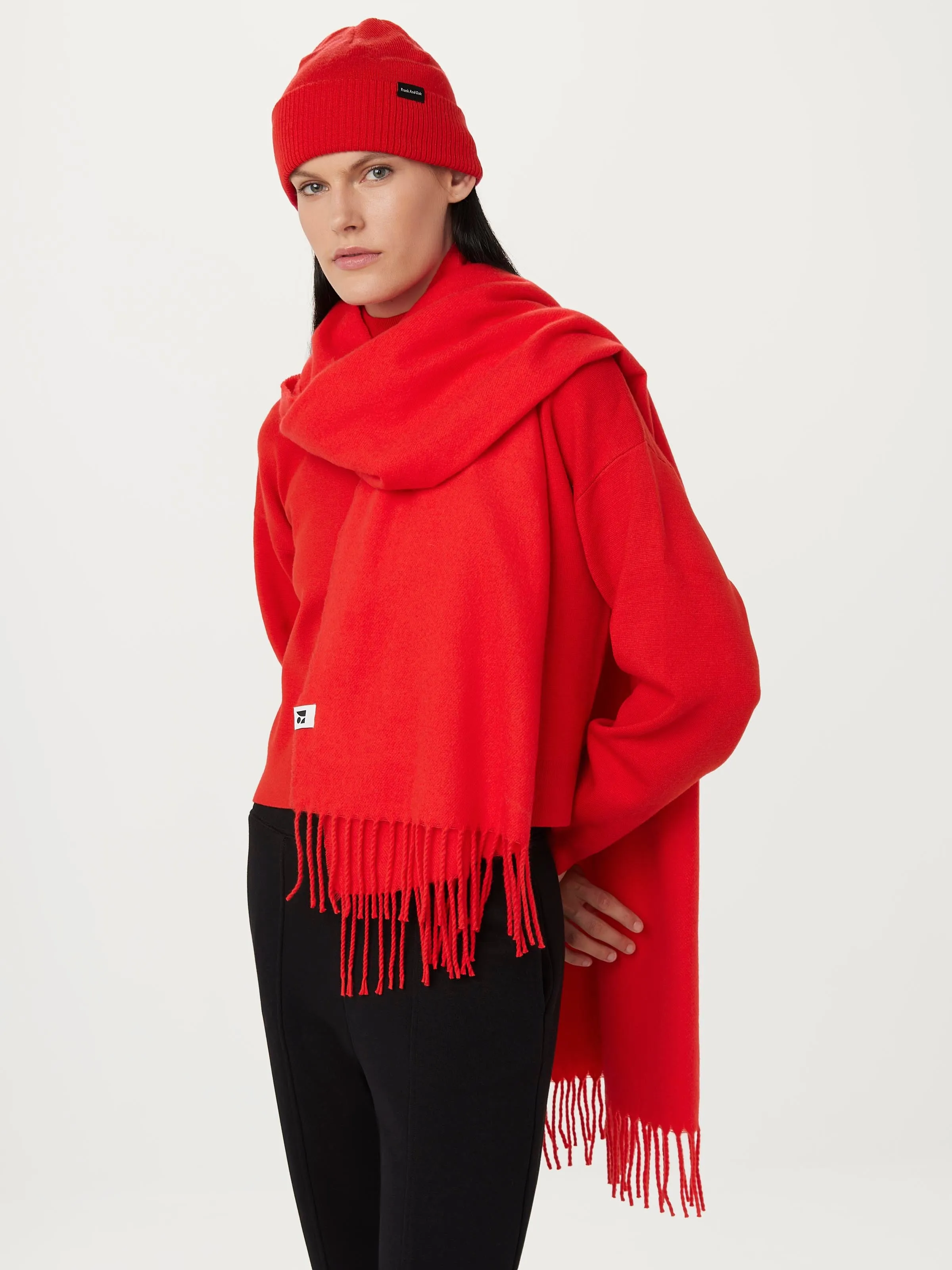 The Solid Scarf in Bright Red