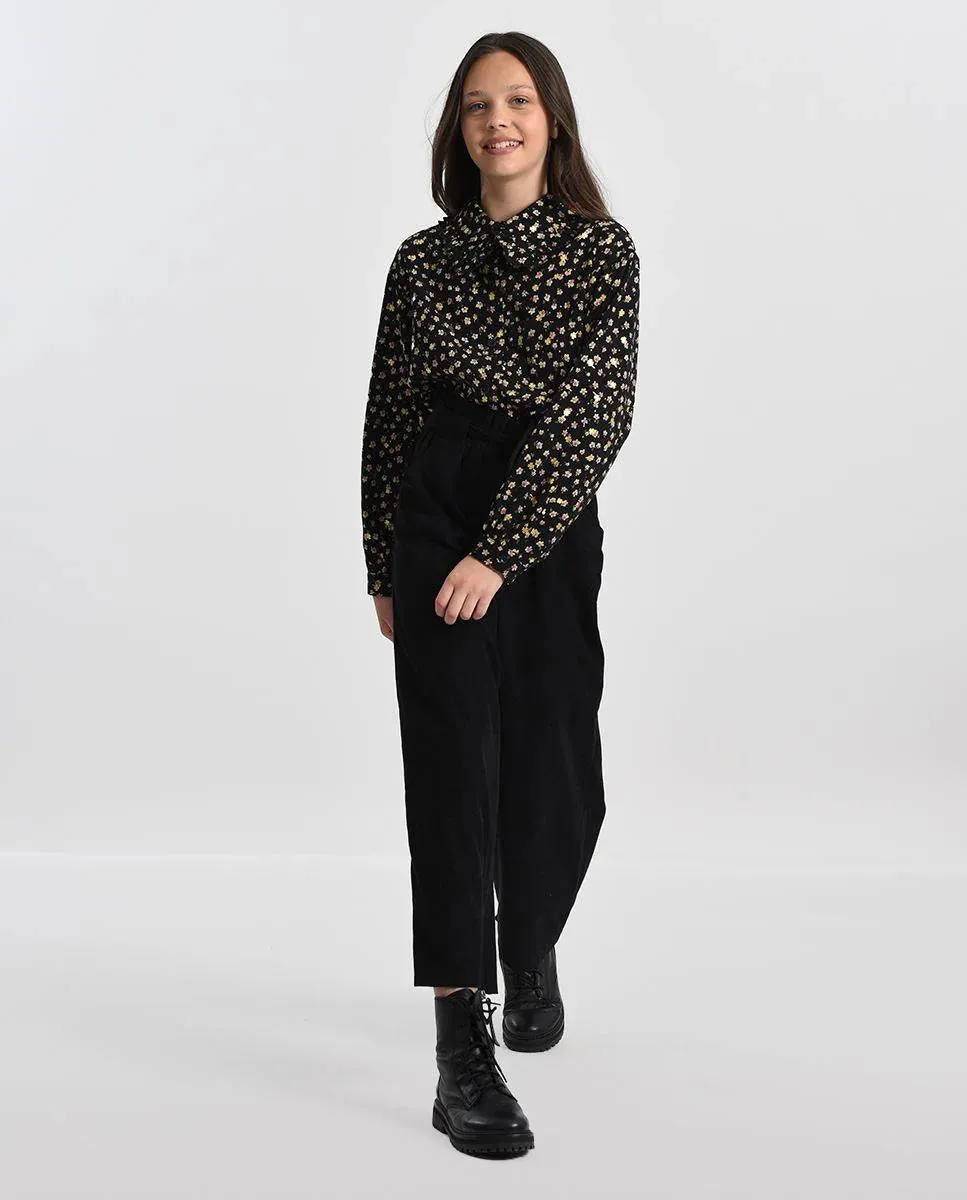 The Velvet Paperbag Waist Trousers - KIDS