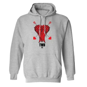 The Walking Dead Daryl Heart Wings Fleece Hooded Sweatshirt