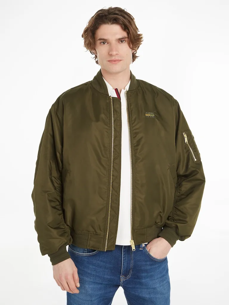 Tommy Jeans Essential Relaxed Padded Bomber Jacket - Green