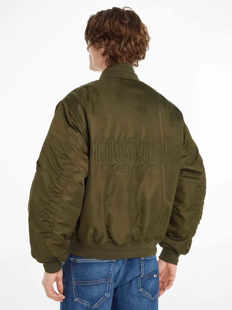 Tommy Jeans Essential Relaxed Padded Bomber Jacket - Green