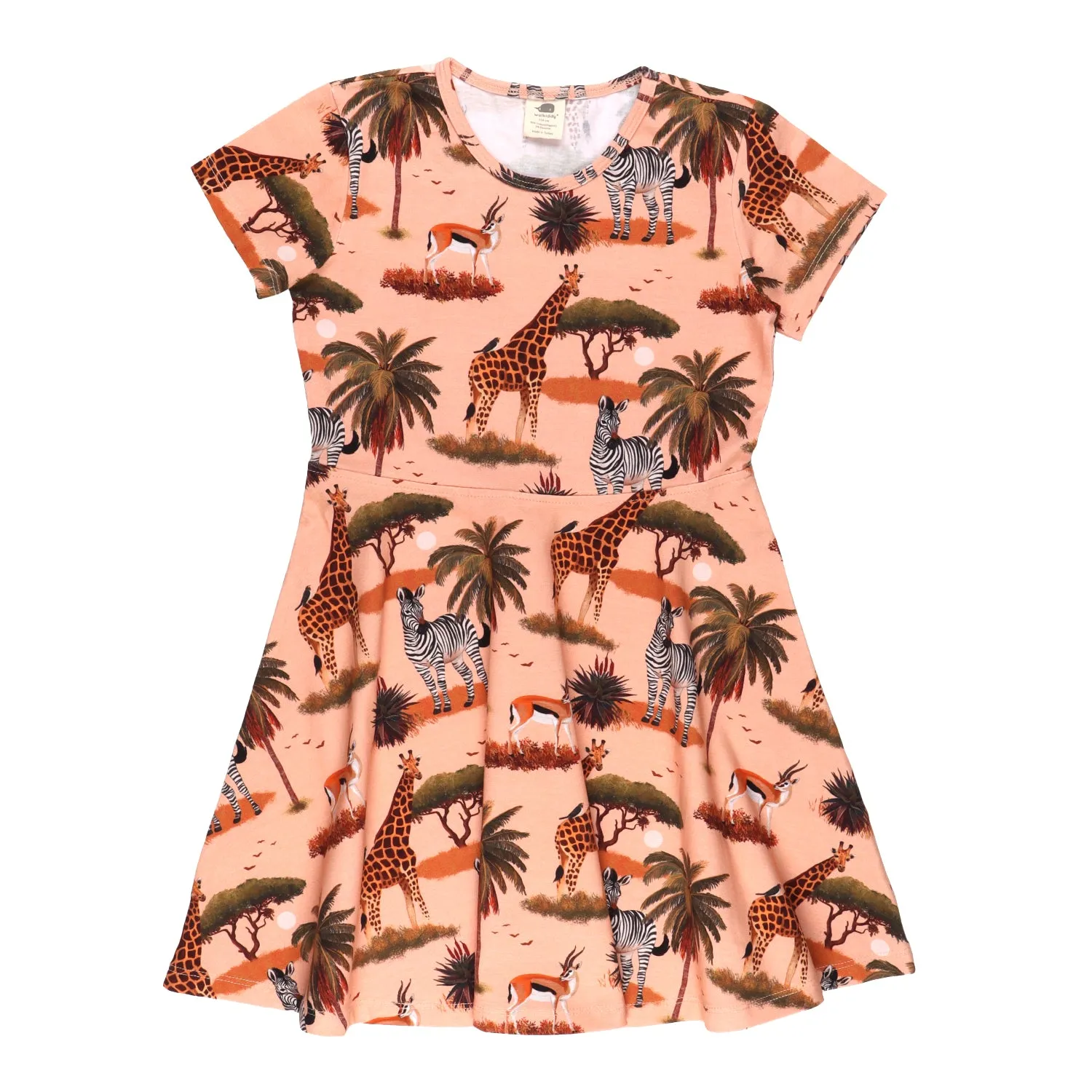 Walkiddy The African Savanna Short Sleeved Skater Dress