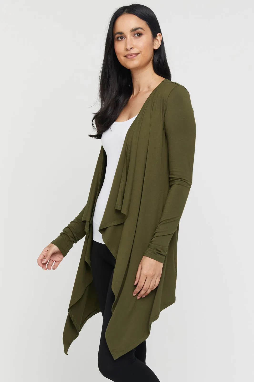 Waterfall Cardigan - Dark Olive