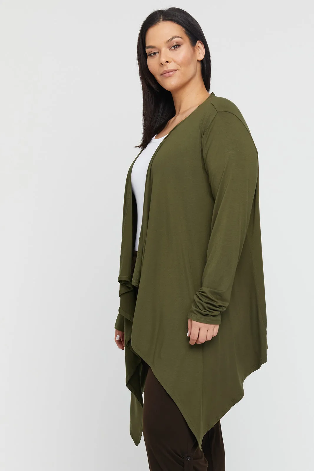 Waterfall Cardigan - Dark Olive