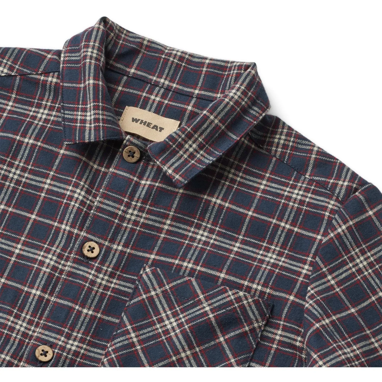 Wheat Navy Check Shirt Oscar