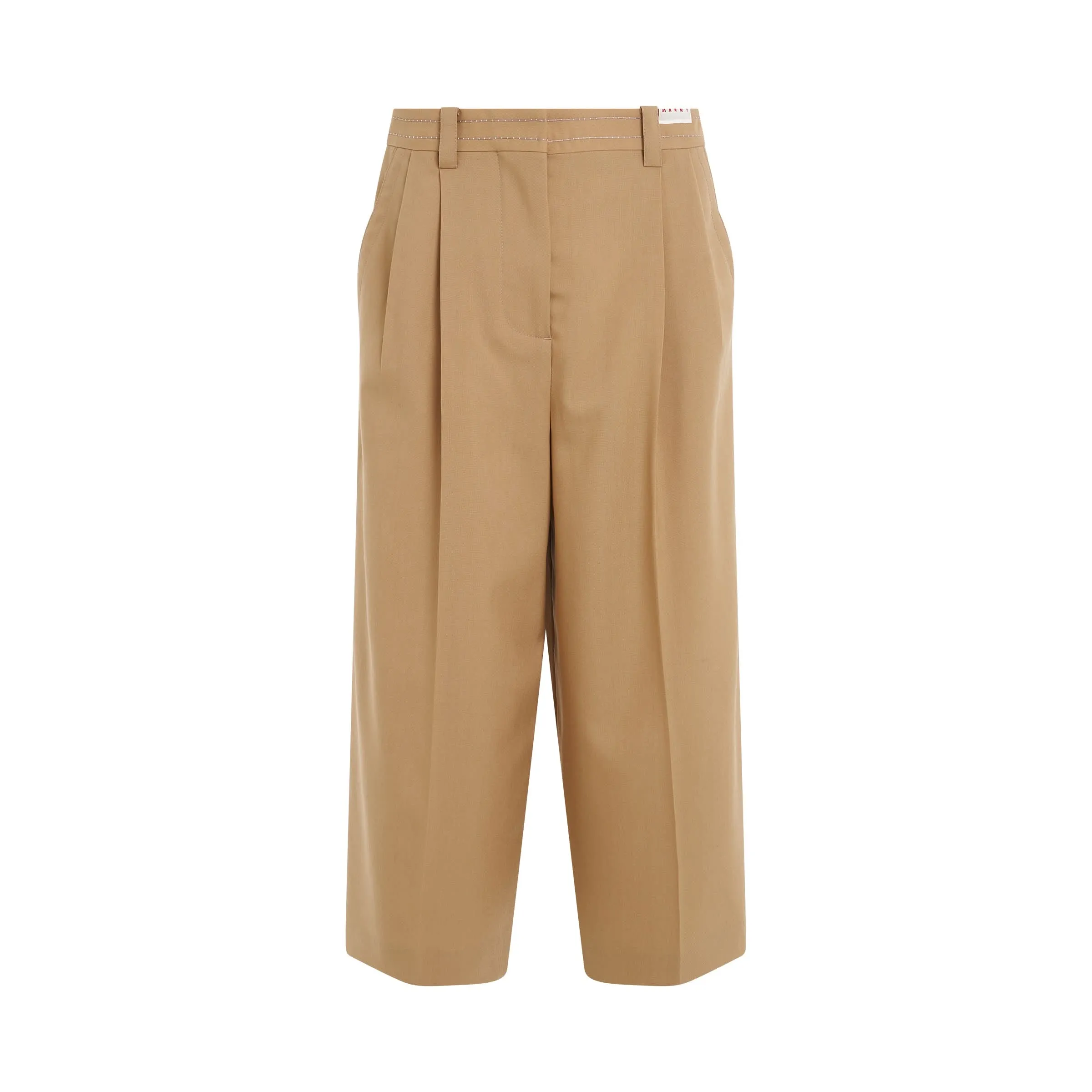 Wide Leg Cropped Trousers in Dijon