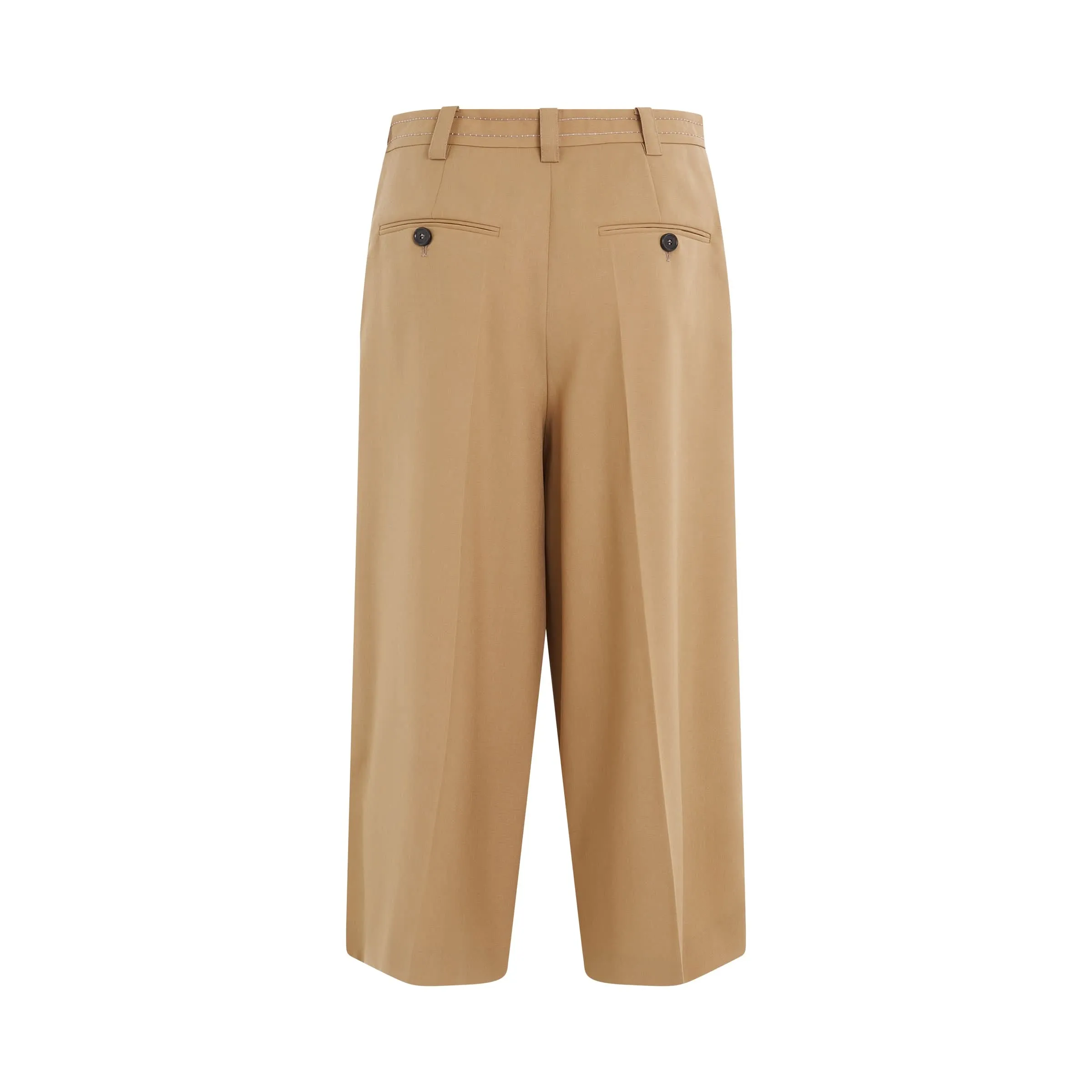 Wide Leg Cropped Trousers in Dijon