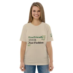 Women's Eco-Friendly Over Fast Fashion Organic Cotton T-Shirt in Dust Desert & White