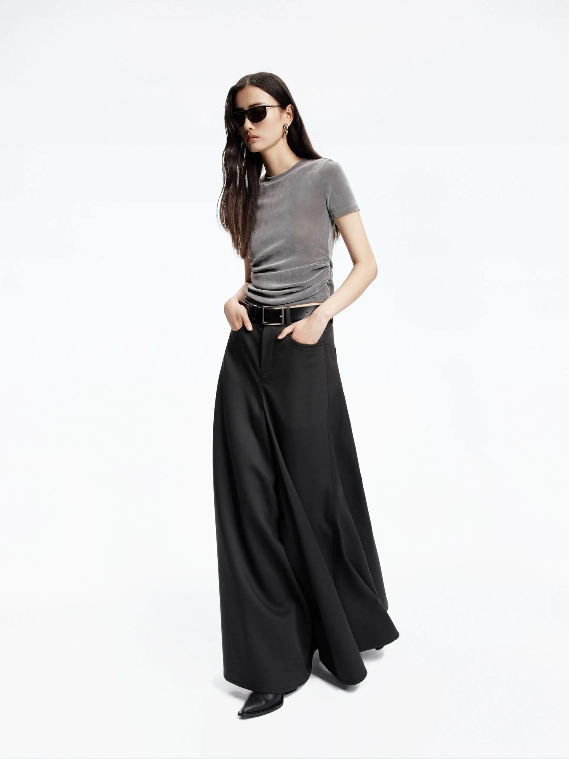 Wool Blend Maxi Skirt