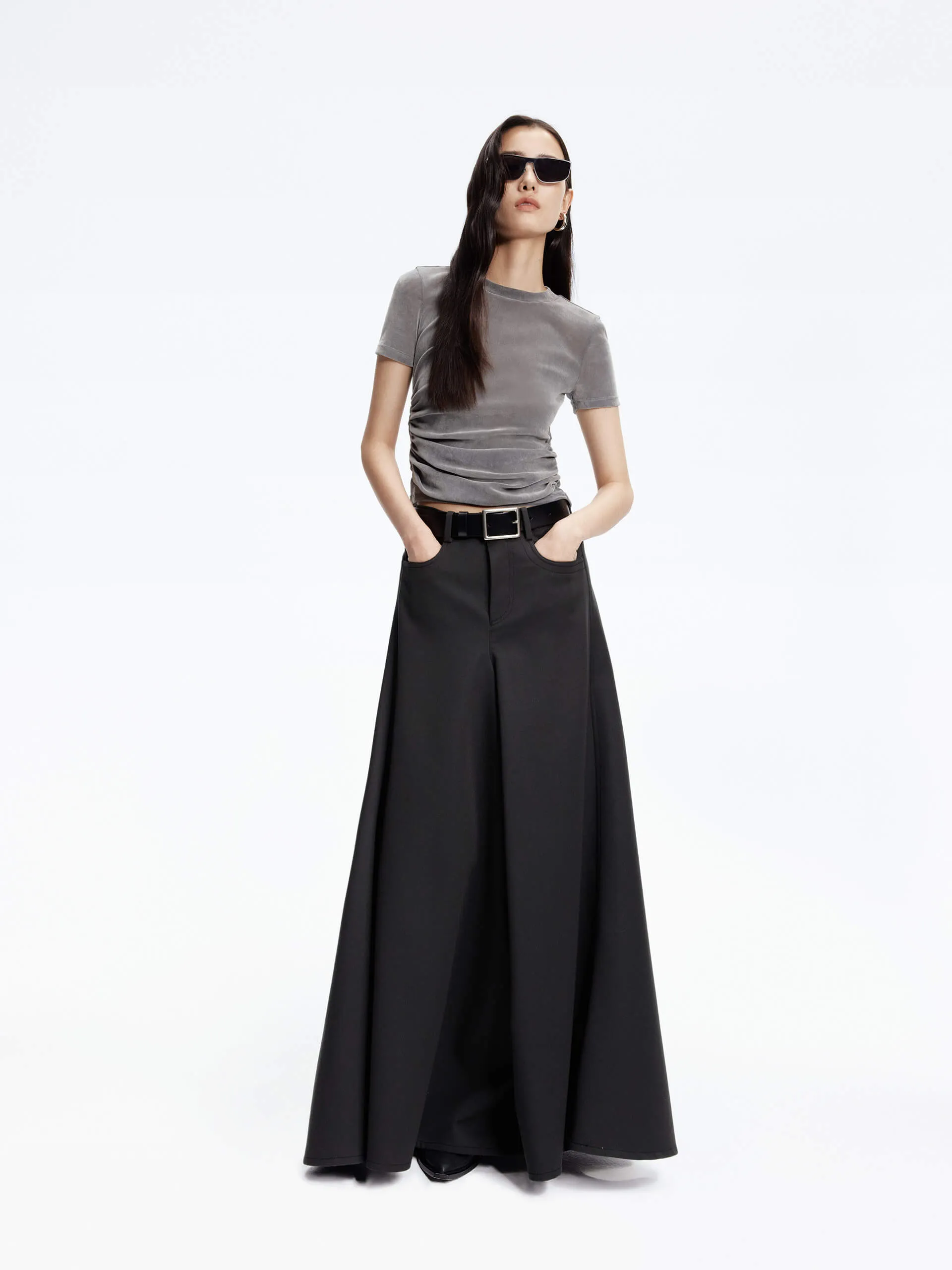 Wool Blend Maxi Skirt