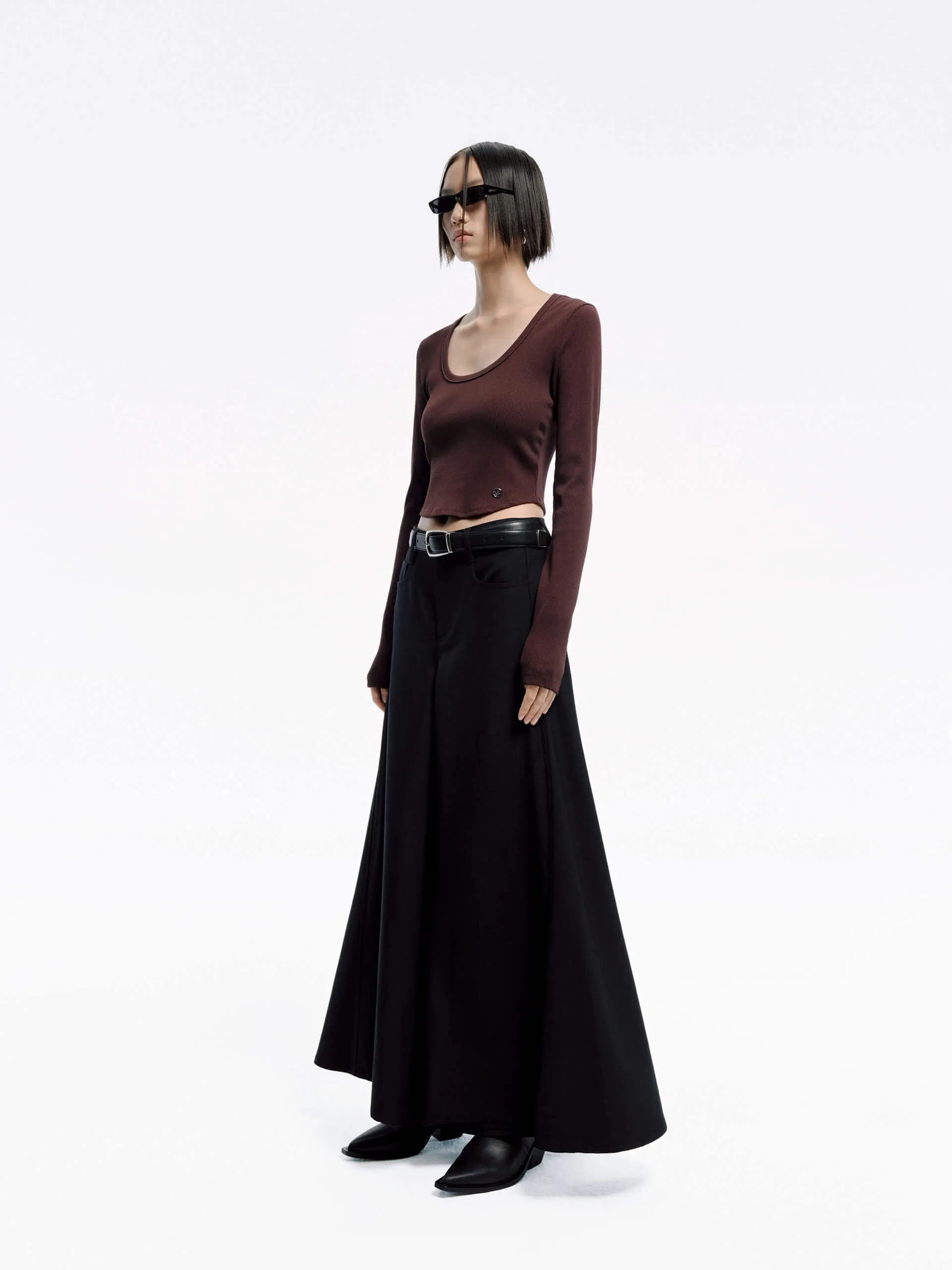 Wool Blend Maxi Skirt