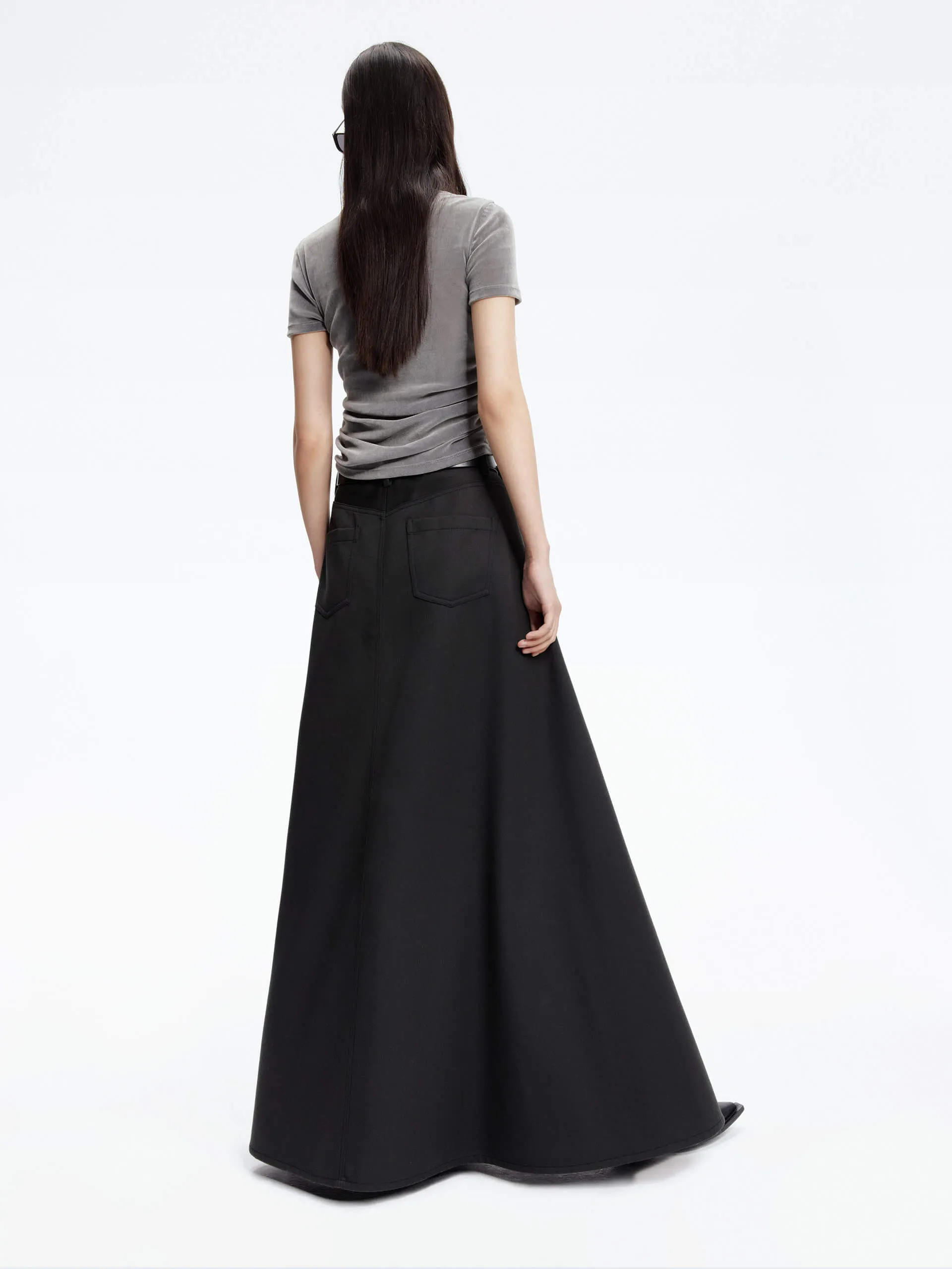 Wool Blend Maxi Skirt