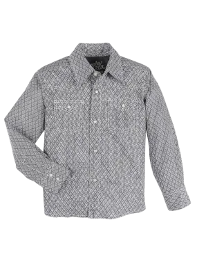 Wrangler Boy's Grey Hatch 20x Comfort Snap Shirt