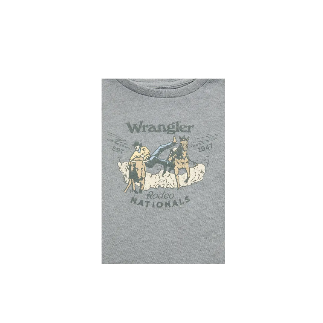 Wrangler Kid's Rodeo Nationals Short Sleeve Graphic Grey T Shirt