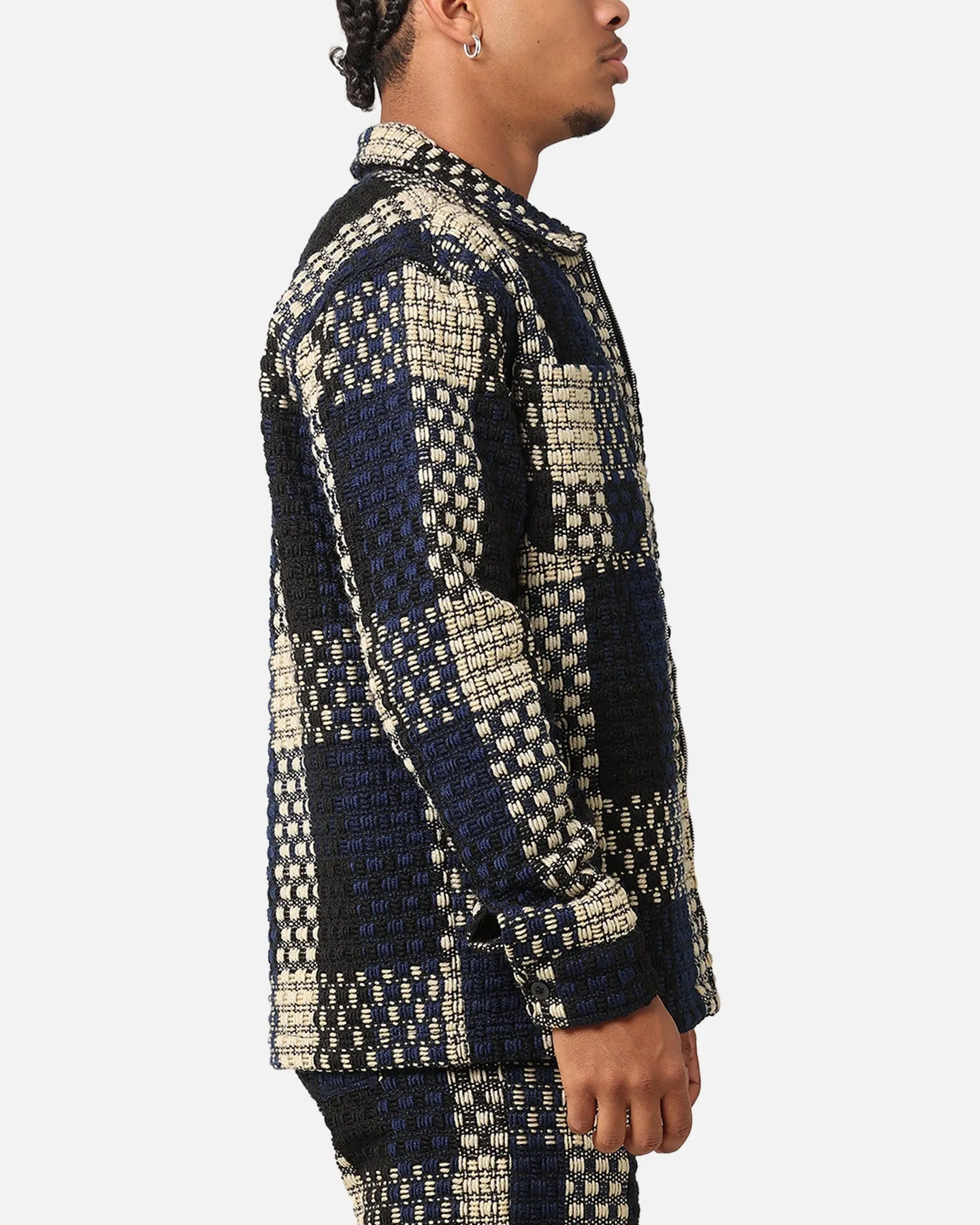 XXIII Textured Weave Jacket Blue/Black/Yellow