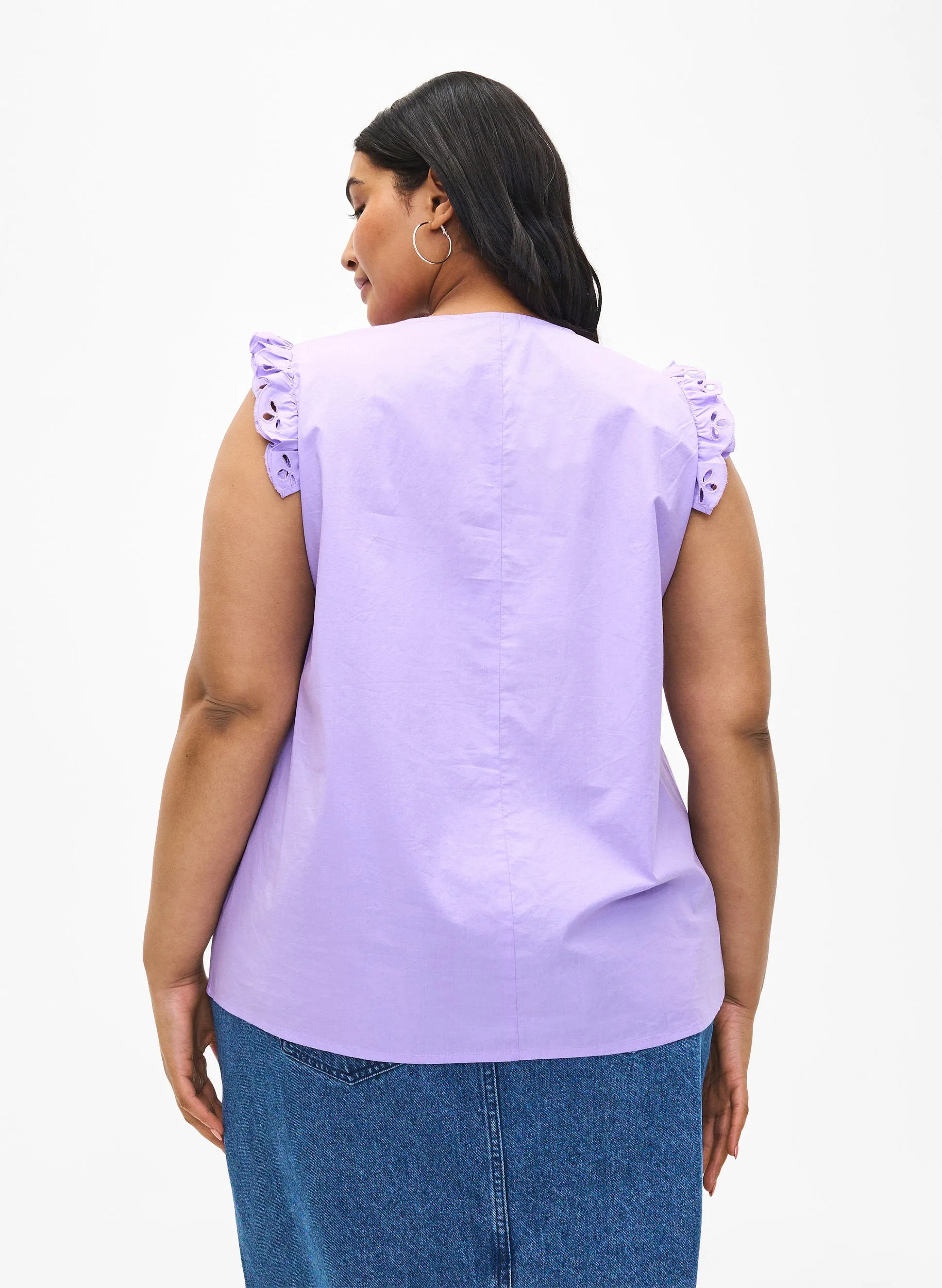 Zizzi Luka Sleeveless Top in Purple